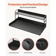 Washer Dryer Countertop Shelf 54x27 Wood Cover Black Storage Solution