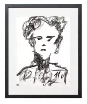 CORBELLIC INK SKETCH 14X11 HISTORIC ORIGINAL ABSTRACT PORTAIT GALLERY PAPER