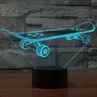 USB 7 Colors Changing Night Light Desk Table 3D LED illusion Skateboard Lamp D