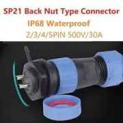 SP21 Panel Mount IP68 Waterproof Plug Socket Connector 2Pin 3Pin 4Pin 5Pin