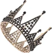 Black Vintage Crown Tiara The Crown Princess Crown for Gothic Baroque Prom Accessories Prom Headpiece Black Gothic for Women Bride Headwear Decor Baroque Crown Alloy Healvian