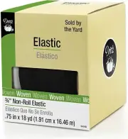 Dritz 9406B Non-Roll Woven Elastic, Black, 3/4-Inch by 18-Yard