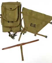 WWI WWII US M1910 INFANTRY HAVERSACK,MESS KIT POUCH. PACKTAIL & INSERT SET-OD#3