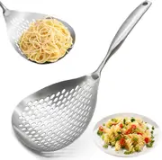 304 Stainless Steel Skimmer Spoon for Cooking, Frying, Pasta, and Colander