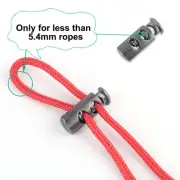 6pcs Plastic Cord Locks Stopper Spring Fasteners Slider Organizers Metal Black