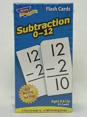 Trend Skill Drill Flash Cards Subtraction 0-12 Ages 6 & up NEW Sealed