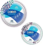 Dixie Everyday Paper Plate Bundle for Party and Household, Large Plate 10 116'' (86 ct) and Small Plate 8 12'' (90 ct)