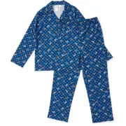 Brilliant Basics Kids Gamer Flannelette Pyjama Set - Blue & Black