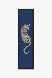 75' x 305' | Machine Washable Runner Rug | Kid & Pet Friendly | Indoor Rug | Snow Leopard Sapphire Rug by Jonathan Adler | Ruggable
