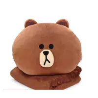 在飛比找蝦皮購物優惠-GARMMA 永橙 LINE FRIENDS 造型抱枕毯 熊