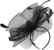 [Healvian] Mesh Fascinator Headband for Women Elegant Tea Party Hat with Detachable Clips for Weddings and Banquets Stunning Hair Accessory for Special Occasions