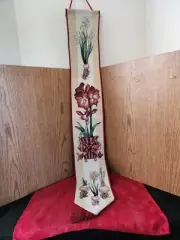 5074. NEW "AMARYLLIS" FORAL BELL PULL 42" L X 6" WIDE WITH TASSEL