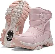 [FLIOZY] Kids Snow Boots Boys Winter Youth Snow Boots with Plush Lining Waterproof Slip-Resistant Outdoor Girl' Winter Footwear(Toddler/Little Kid/Big Kid)