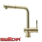 SWEDIA Stainless Steel Kitchen Mixer Tap w/ Pull-out - PVD Brushed Brass Finish
