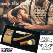 Shave Kit Set Straight Razor Shaving Brush&Leather Strop Gift for Man