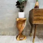 MANGO TREES Heart-Shape Stool Raintree Wood Side Table/Corner Table/Planet Stand