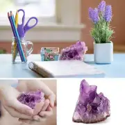 85g Natural Healing Purple Clear Quartz Cluster Raw Crystal Specimen Stone