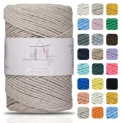 , Cotton Macrame Cord 2mm x 195 Yards (590 feet) 2mm Recycled Cotton Latte
