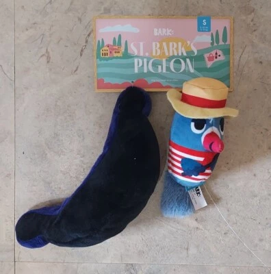 BARK Box St. Bark's Pigeon Plush Dog Toy Crinkle Squeaker Small for Charity