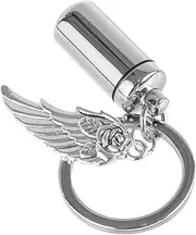 FUTUREORYY Mini Urn Key Chain Pendant Durable Ash Container with Key Ring for Pet Remembrance Simple Design Resistant