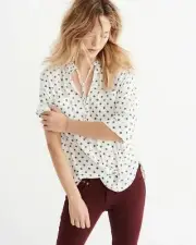 NEW NWT Abercrombie & Fitch Tie Front Shirt Blouse Size Small $ 58