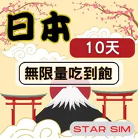 在飛比找momo購物網優惠-【星光卡 STAR SIM】日本上網卡10天 無限量吃到飽(