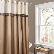[Lush Decor] Terra Shower Curtain, 72 by 72-Inch, Beige/Ivory