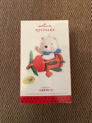 Hallmark Keepsake 2013 Crayola I Can Do It! Bear In Airplane Christmas Ornament