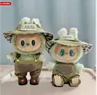 POP MART The Monsters Labubu Plush Toy Army Green Jumpsuit Hat and Shoes No Doll