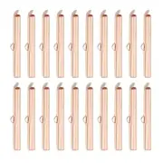 60Pcs Slide on End Clasps, 35mm Tube Ball Bead Slider Crimp End, Rose Gold