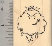Get Well Soon Rubber Stamp, Sick Cloud, Thunder the Weather G24214 WM