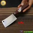 Mini Cleaver Knife Kitchen Chicken Bone Chopping Knives 3" Kiwi #504 Wood Handle