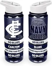 Carlton Blues AFL Tritan Drink Bottle with Wrist Bands and Flip-up Straw