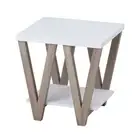Side End Tables Wooden Night Stand Nesting Bedside Table 2-Tiers Storage Shelves