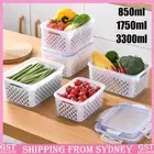 Drain Storage Basket 3Sizes Transparent LeakProof Food Containers with Removable