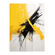 Abstract White Yellow Painting Canvas Print