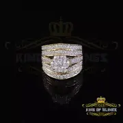 Women's 6.00ct. CZ Yellow Silver Flower 7 stone Ring Size 8