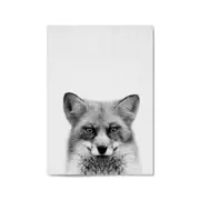 Fox Portrait Drawing Minimal Animal Wall Art