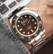 Oceaneva Men's Deep Marine Explorer 1250M Watch Automatic Swiss Movement Brown