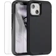 Black iPhone 13 Heavy Duty Military Defense Drop Proof Case