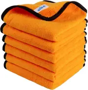 Dual-Sided Microfiber Towels 6Pk 15.7x23.6" – Lint-Free Car Wash & Detailing Clo