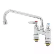T&S Brass B-0225-61X-CCCR 4" OC Deck Mount Workboard Faucet w/ 10" Swing Spout