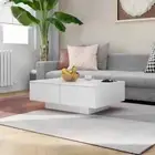 Coffee Table Storage Drawer Modern Furniture Drawers Shelf Entertainment
