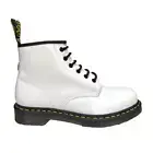 Dr. Martens 101 Yellow Stitch White Leather Boots Size 9W/7M Lace Up Unisex