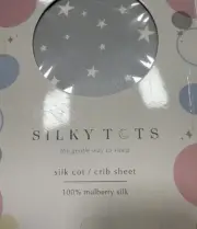 Silky Tots 100% Silk Crib Sheet Brand New Star Pattern