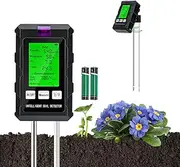 Mcbazel 6-in-1 Soil Tester with Dual-Probe Technology–Accurately Measure pH, Temperature, Fertility, Light Intensity & Humidity for Optimal Plant Growth–Essential Gardening Tool for Home