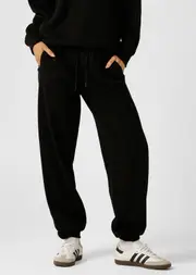 [Lorna Jane] Iconic Track Pants in Black, Cotton, Size - Small S Black