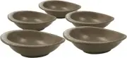 Santo Banko Ware Ginpo Hana Mishima Small Rice Spoon Saucer Set of 5 from Japan