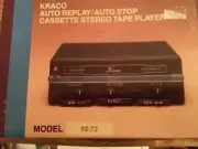 *NEW*NOS KRACO Model KS-72 Auto Replay/ Auto Stop Cassette Stereo Tape Player