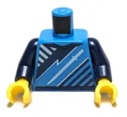 Lego - Minifigure Torso - Black Blue, Striped Patterns